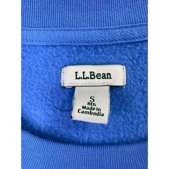 LL Bean 1912‎ Crewneck Sweatshirt Women's S Blue Cursive Spell Out Logo Pullover - Picture 3 of 7